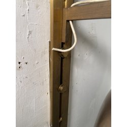 COPPIA APPLIQUE STILUX DESIGN LAMPADE PARETE VETRO VINTAGE OTTONE LEGNO ANNI 60