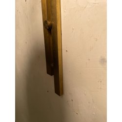 COPPIA APPLIQUE STILUX DESIGN LAMPADE PARETE VETRO VINTAGE OTTONE LEGNO ANNI 60