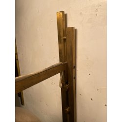COPPIA APPLIQUE STILUX DESIGN LAMPADE PARETE VETRO VINTAGE OTTONE LEGNO ANNI 60