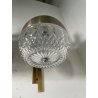 COPPIA APPLIQUE STILUX DESIGN LAMPADE PARETE VETRO VINTAGE OTTONE LEGNO ANNI 60