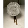 COPPIA APPLIQUE STILUX DESIGN LAMPADE PARETE VETRO VINTAGE OTTONE LEGNO ANNI 60