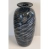 VASO VETRO La Filigrana Murano DESIGN stile MILA SCHON anni 80 SABBIATO NERO