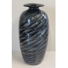 VASO VETRO La Filigrana Murano DESIGN stile MILA SCHON anni 80 SABBIATO NERO