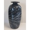 VASO VETRO La Filigrana Murano DESIGN stile MILA SCHON anni 80 SABBIATO NERO