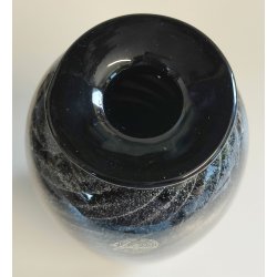 VASO VETRO La Filigrana Murano DESIGN stile MILA SCHON anni 80 SABBIATO NERO