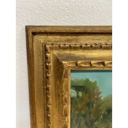 ANTICO QUADRO DIPINTO OLIO TAVOLA ROMA MARIO MARESCA SERRA PAESAGGIO MARINA 1934