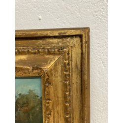 ANTICO QUADRO DIPINTO OLIO TAVOLA ROMA MARIO MARESCA SERRA PAESAGGIO MARINA 1934