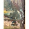 ANTICO QUADRO DIPINTO OLIO TAVOLA ROMA MARIO MARESCA SERRA PAESAGGIO MARINA 1934