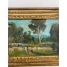 ANTICO QUADRO DIPINTO OLIO TAVOLA ROMA MARIO MARESCA SERRA PAESAGGIO MARINA 1934
