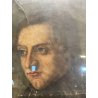 ANTICO QUADRO RITRATTO DIPINTO TEMPERA SU CARTA EPOCA '800 NOBILUOMO STRALCIO