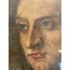 ANTICO QUADRO RITRATTO DIPINTO TEMPERA SU CARTA EPOCA '800 NOBILUOMO STRALCIO