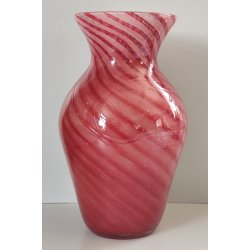 VASO VETRO Sommerso Murano Rosa DESIGN MILLEBOLLE SPIRALE Vintage Glass Vase "V"