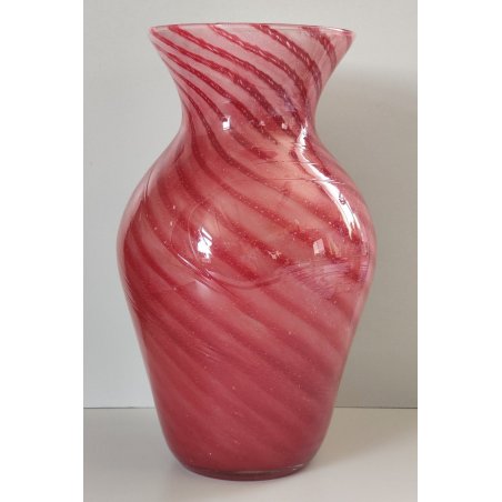 VASO VETRO Sommerso Murano Rosa DESIGN MILLEBOLLE SPIRALE Vintage Glass Vase "V"