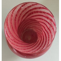 VASO VETRO Sommerso Murano Rosa DESIGN MILLEBOLLE SPIRALE Vintage Glass Vase "V"