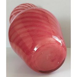 VASO VETRO Sommerso Murano Rosa DESIGN MILLEBOLLE SPIRALE Vintage Glass Vase "V"