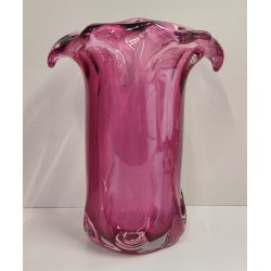 VASO Vetro Murano Ametista DESIGN Mid Century Modern a Fiore Vintage Glass Vase
