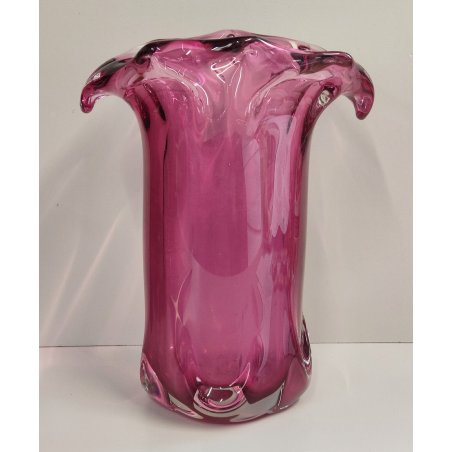 VASO Vetro Murano Ametista DESIGN Mid Century Modern a Fiore Vintage Glass Vase