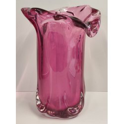 VASO Vetro Murano Ametista DESIGN Mid Century Modern a Fiore Vintage Glass Vase
