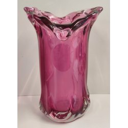 VASO Vetro Murano Ametista DESIGN Mid Century Modern a Fiore Vintage Glass Vase