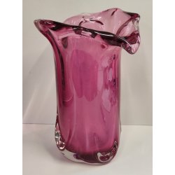 VASO Vetro Murano Ametista DESIGN Mid Century Modern a Fiore Vintage Glass Vase