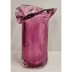 VASO Vetro Murano Ametista DESIGN Mid Century Modern a Fiore Vintage Glass Vase