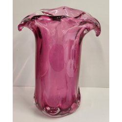 VASO Vetro Murano Ametista DESIGN Mid Century Modern a Fiore Vintage Glass Vase