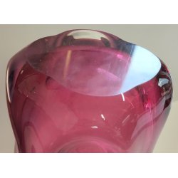 VASO Vetro Murano Ametista DESIGN Mid Century Modern a Fiore Vintage Glass Vase