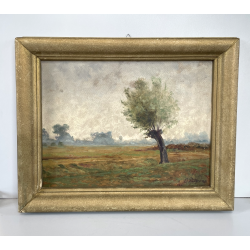 ANTICO QUADRO DIPINTO OLIO SU CARTONCINO PIOVANO BARTOLOMEO PAESAGGIO TEMPESTA