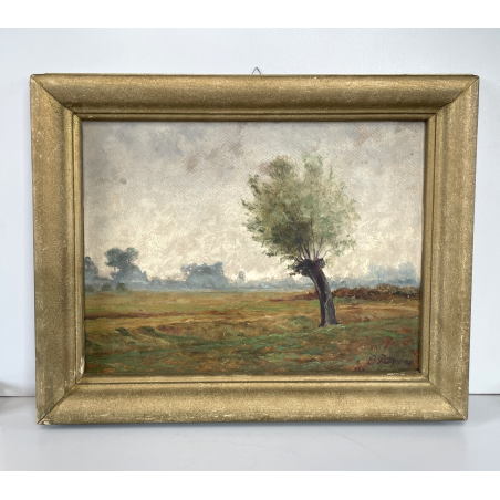 ANTICO QUADRO DIPINTO OLIO SU CARTONCINO PIOVANO BARTOLOMEO PAESAGGIO TEMPESTA
