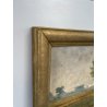 ANTICO QUADRO DIPINTO OLIO SU CARTONCINO PIOVANO BARTOLOMEO PAESAGGIO TEMPESTA