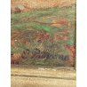 ANTICO QUADRO DIPINTO OLIO SU CARTONCINO PIOVANO BARTOLOMEO PAESAGGIO TEMPESTA