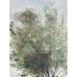 ANTICO QUADRO DIPINTO OLIO SU CARTONCINO PIOVANO BARTOLOMEO PAESAGGIO TEMPESTA