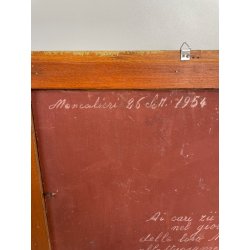 ANTICO QUADRO DIPINTO OLIO SU CARTONCINO PIOVANO BARTOLOMEO PAESAGGIO TEMPESTA