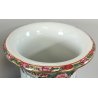 COPPIA ANTICO VASO CINESE FAMILLE ROSE PORCELLANA DIPINTO SCENA QUOTIDIANA FIORI