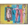 LITOGRAFIA SUGHERO 66/100 Bruno Cassinari NUDO FIGURE FEMMINILI ESPRESSIONISMO