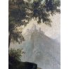 QUADRO DIPINTO OLIO "Crossing at the Schreckenstein"  PAESAGGIO ROMANTICO '800