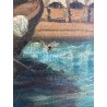 QUADRO DIPINTO OLIO "Crossing at the Schreckenstein"  PAESAGGIO ROMANTICO '800