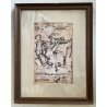 DISEGNO su CARTA Angelo Corrado Selvini  SENZA TITOLO FIGURE A CAVALLO '900