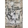 DISEGNO su CARTA Angelo Corrado Selvini  SENZA TITOLO FIGURE A CAVALLO '900