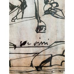 DISEGNO su CARTA Angelo Corrado Selvini  SENZA TITOLO FIGURE A CAVALLO '900