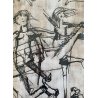 DISEGNO su CARTA Angelo Corrado Selvini  SENZA TITOLO FIGURE A CAVALLO '900