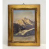 ANTICO DIPINTO OLIO A. Rosa PAESAGGIO ALPINO GHIACCIAI MONTAGNE DIVISIONISTA
