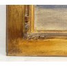 ANTICO DIPINTO OLIO A. Rosa PAESAGGIO ALPINO GHIACCIAI MONTAGNE DIVISIONISTA