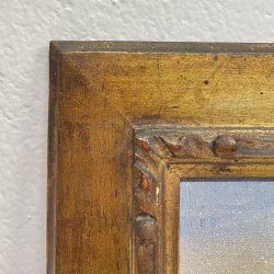 ANTICO DIPINTO OLIO A. Rosa PAESAGGIO ALPINO GHIACCIAI MONTAGNE DIVISIONISTA