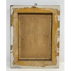ANTICO DIPINTO OLIO A. Rosa PAESAGGIO ALPINO GHIACCIAI MONTAGNE DIVISIONISTA