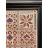 TECA RELIQUIARIO antico QUADRO DEVOZIONALE carta pizzo 16 RELIQUIE SANTI 1700