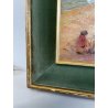ANTICO QUADRO DIPINTO OLIO SU TAVOLA A.MASTANZONI 1900 MARINA PESCATORE BARCA