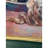 ANTICO QUADRO DIPINTO OLIO SU TAVOLA A.MASTANZONI 1900 MARINA PESCATORE BARCA