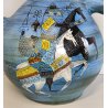 GRANDE VASO CERAMICA Jean De Lespinasse ANNI 60 Annaffiatoio DIPINTO KNIGHT
