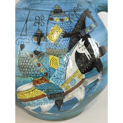 GRANDE VASO CERAMICA Jean De Lespinasse ANNI 60 Annaffiatoio DIPINTO KNIGHT